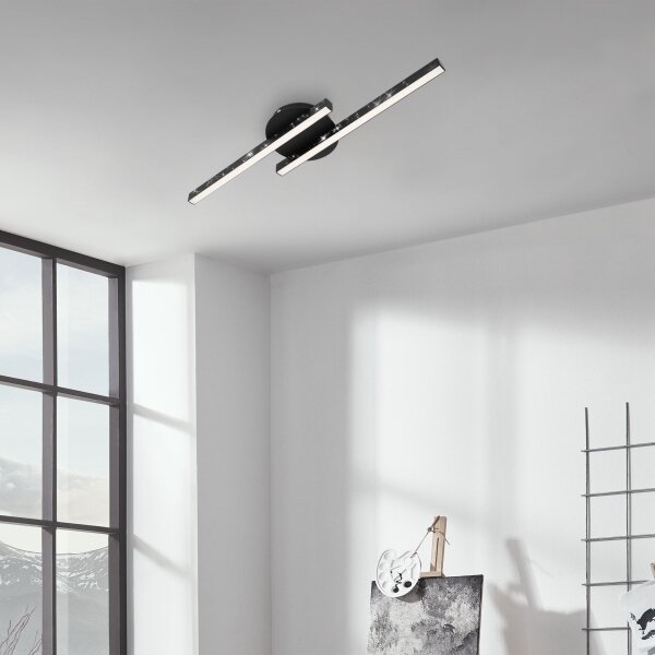 Briloner 3517-025 - LED Přisazený lustr REY 2xLED/6W/230V černá