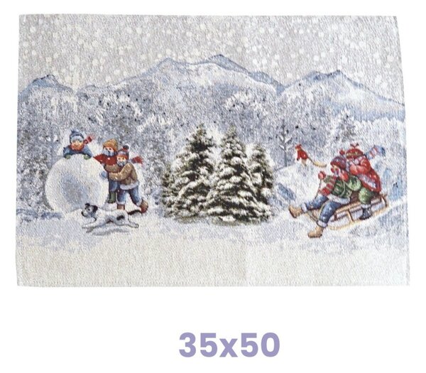 Vánoční gobelínové ubrusy - Zimní radovánky 45x140