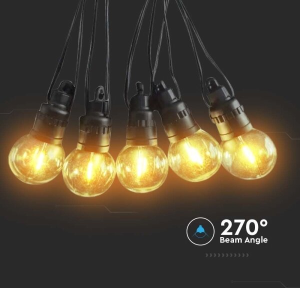 LED Solární řetěz 10xLED/0,5/4,5V 12 m 3000K IP44 + DO