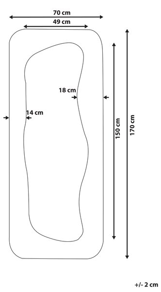 Zrcadlo QUIMPER 70 cm 170 cm Krémově bílá