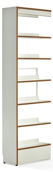 AJ Produkty Regál na knihy STORY, přídavný, jednostranný, 2240x723x305 mm, 6 polic, bílá