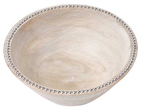 Sada 2 dekorativních misek LUXOR Mangové dřevo Světle hnědá
