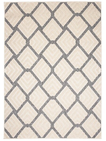 Makro Abra Kusový koberec Sisalový CANSAS T932C Geometrický krémový Rozměr: 60x100 cm