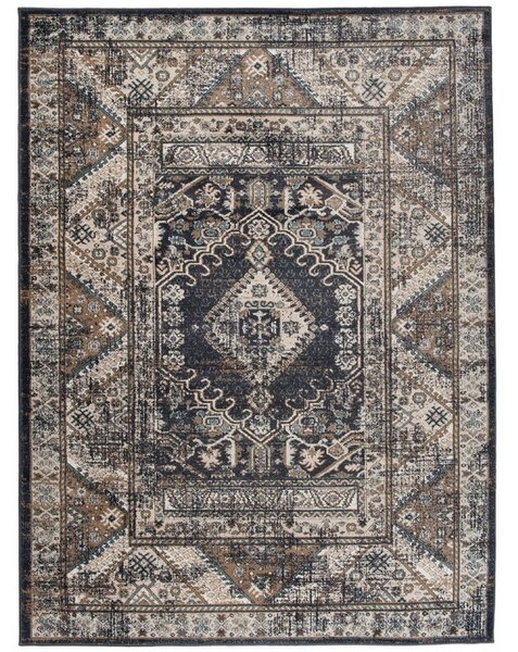 Makro Abra Kusový koberec klasický DUBAI L429B antracitový Rozměr: 80x150 cm