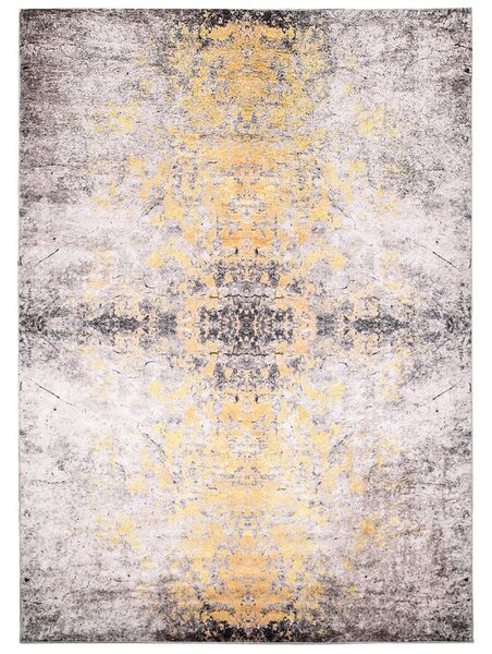 Makro Abra Kusový koberec pratelný VICTORIA 2107 pogumovaný krémový žlutý Rozměr: 80x150 cm