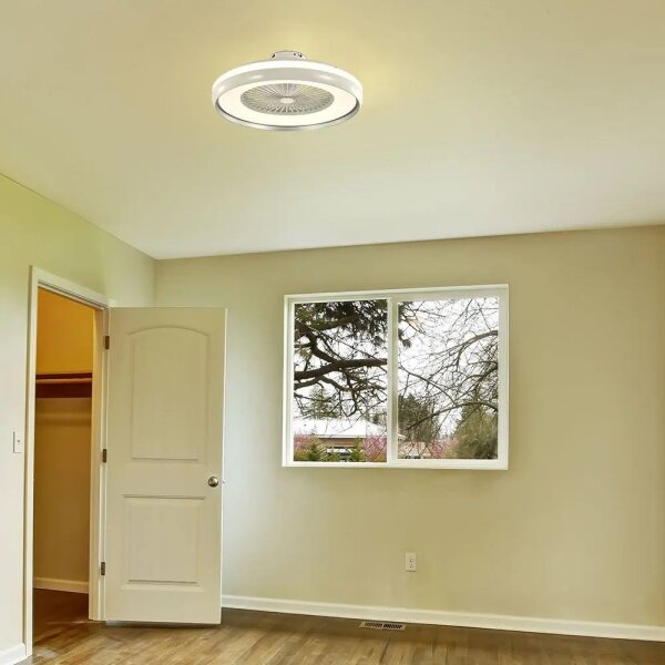 LED Stropní svítidlo s ventilátorem LED/45W/230V 3000/4000/6500K šedá