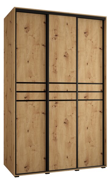 Šatní skříň YVONA 10 - 150/60 cm, dub artisan / černá