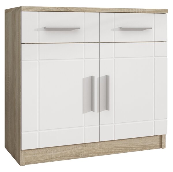 Komoda Paris 2F2S | 69 cm | sonoma/bílá MDF