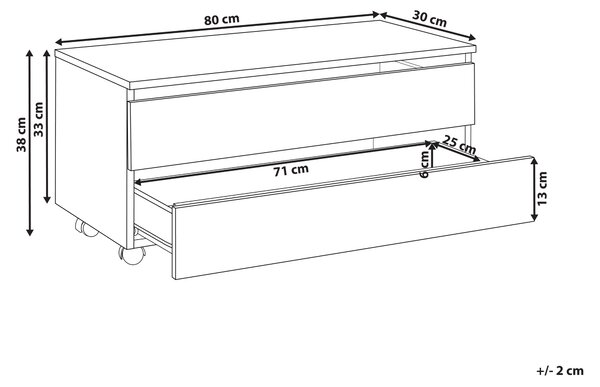 Skříňka do koupelny TERESINA s koly 80 cm Černá