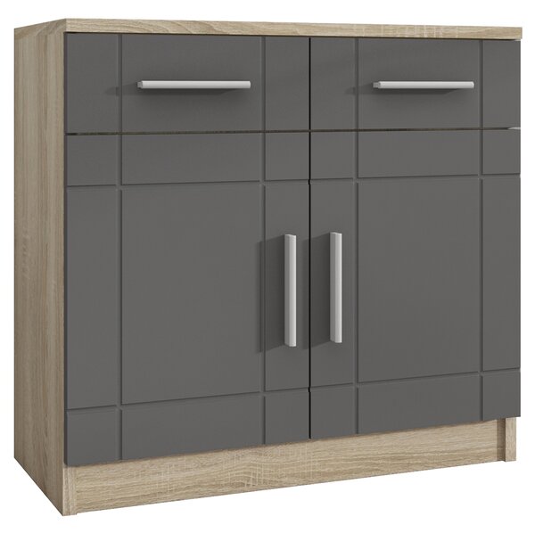 Komoda Paris 2F2S | 69 cm | sonoma/grafit MDF