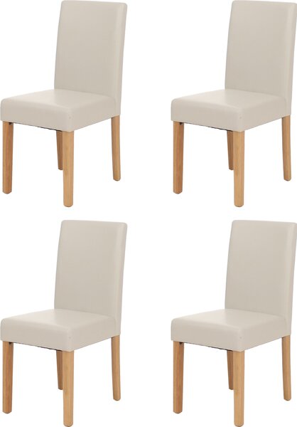Sada 4 jídelních židlí Kuchyňská židle Littau kůže, bílé světlé nohy