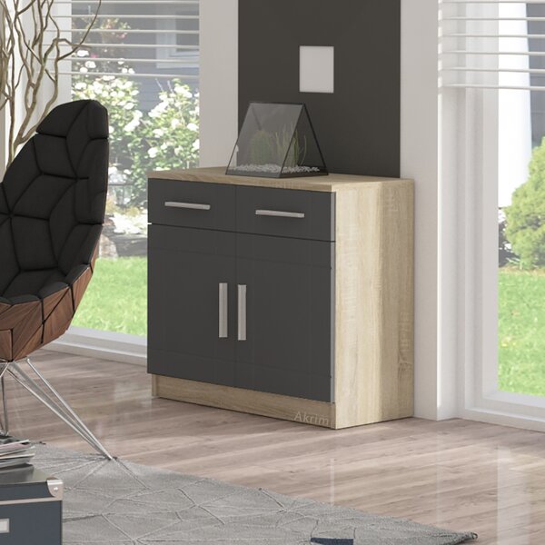 Komoda Paris 2F2S | 69 cm | sonoma/grafit MDF