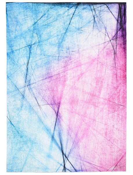 Makro Abra Kusový koberec pratelný TOSCANA 43860 Abstraktní moderní pogumovaný modrý fialový Rozměr: 80x150 cm