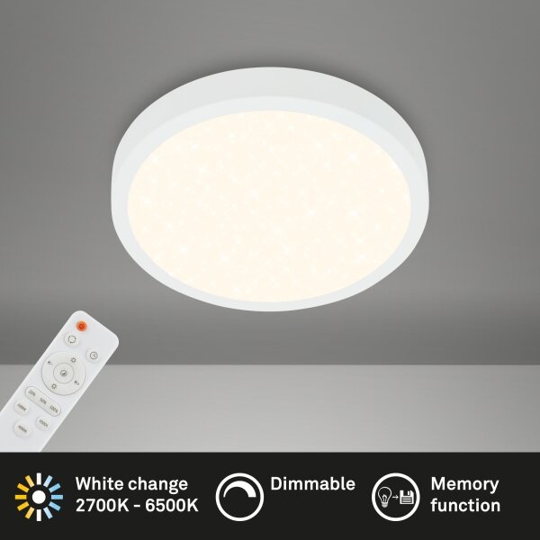 Briloner 3701-016 - LED Stmívatelné stropní svítidlo RUNA LED/18W/230V bílá + DO