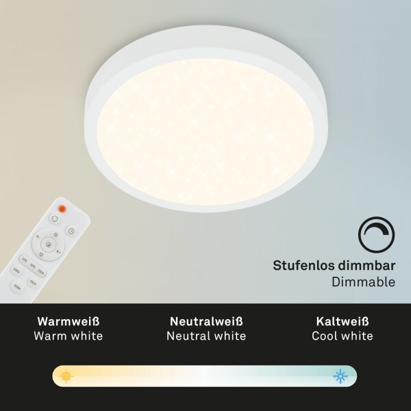Briloner 3701-016 - LED Stmívatelné stropní svítidlo RUNA LED/18W/230V bílá + DO