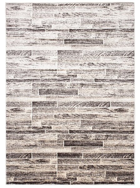 Makro Abra Kusový koberec PETRA 3040 1 244 Desky Dřevo Moderní šedý béžový hnědý Rozměr: 120x170 cm