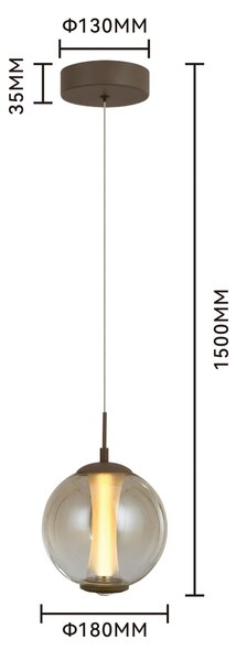 ZÁVĚSNÉ LED SVÍTIDLO, 18/150/18 cm - Závěsná LED svítidla