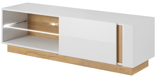 Obývací stěna ARCO | 4 díly | 270 cm | bílá mat/lesk/dub grandson