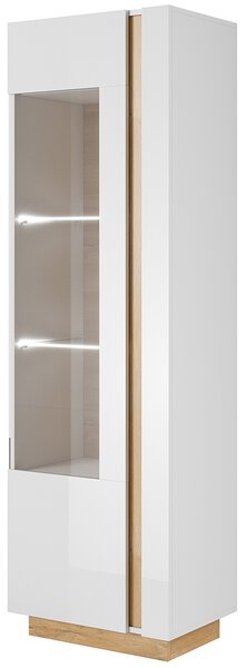 ARCO | vysoká vitrína 60 | 60 cm | bílá mat/lesk/dub grandson