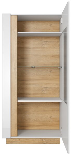 Obývací stěna ARCO | 4 díly | 270 cm | bílá mat/lesk/dub grandson