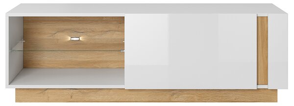Obývací stěna ARCO | 4 díly | 270 cm | bílá mat/lesk/dub grandson