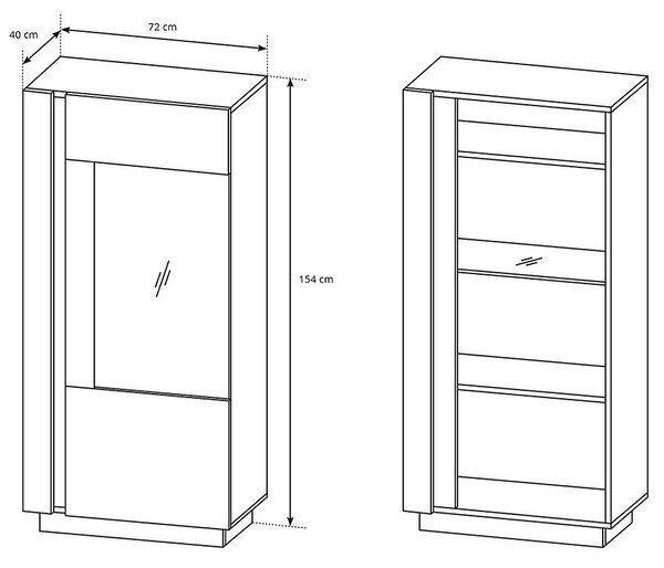Obývací stěna ARCO | 4 díly | 270 cm | bílá mat/lesk/dub grandson