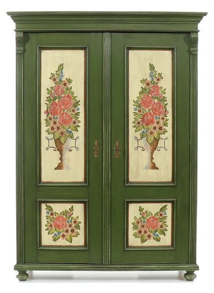 Malovaná skříň dvoudveřová z masivního smrku