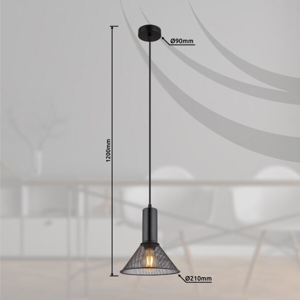 Globo 15648H1 - Lustr na lanku JEDD 1xE27/60W/230V černá