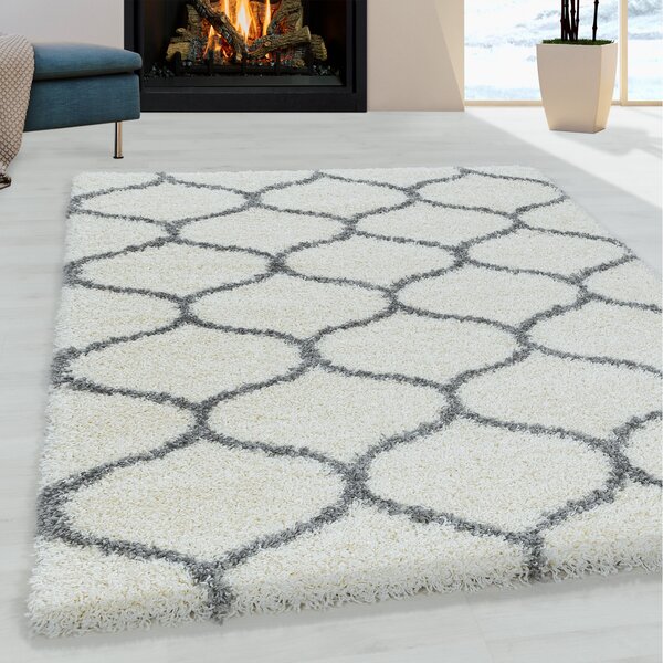 Ayyildiz, Kusový koberec Salsa Shaggy 3201 cream, 80x250, bílá, ložnice