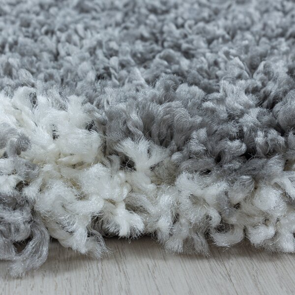 Ayyildiz, Kusový koberec Salsa Shaggy 3201 grey kruh, 160x160 (průměr) kruh, šedá, ložnice