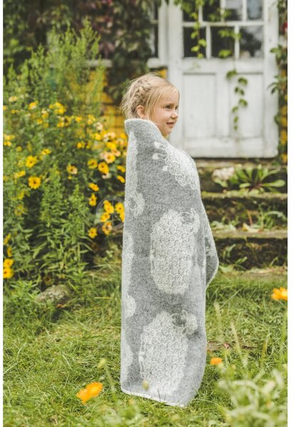 Vlněná deka dětská Ovce šedá 90 x 130 cm