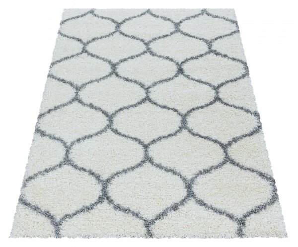 Ayyildiz, Kusový koberec Salsa Shaggy 3201 cream, 80x250, bílá, ložnice
