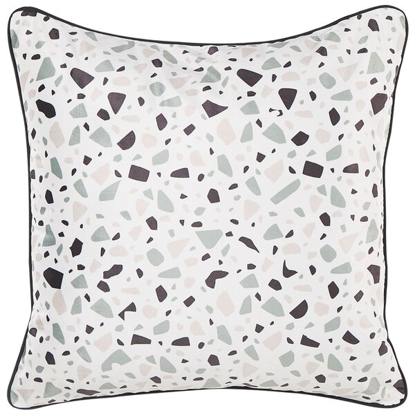 Sada 2 dekorativních polštářů LAVENDER Umělý samet 45 x 45 cm Bílá Terrazzo vzor