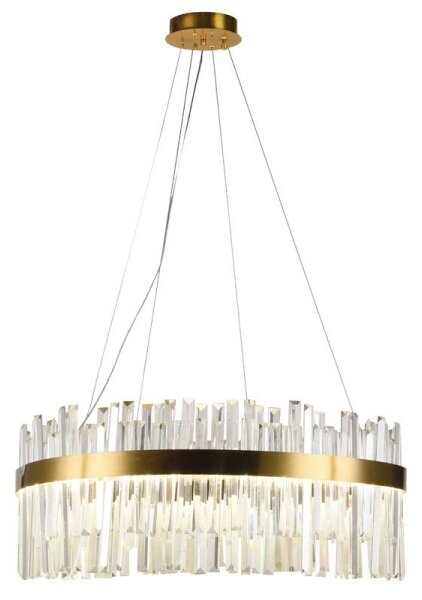LED Stmívatelný křišťálový lustr na lanku LED/80W/230V + dálkové ovládání