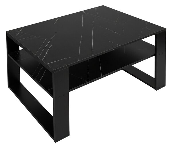 Velaco Konferenční kávový stolek TAB 3 90, imitace černého mramoru/černá