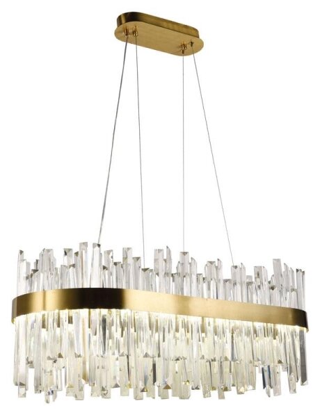 LED Stmívatelný křišťálový lustr na lanku LED/90W/230V + dálkové ovládání