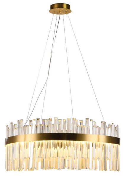 LED Stmívatelný křišťálový lustr na lanku LED/80W/230V + dálkové ovládání
