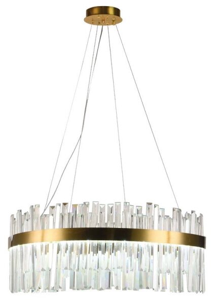 LED Stmívatelný křišťálový lustr na lanku LED/80W/230V + dálkové ovládání