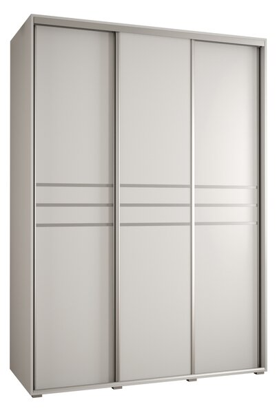 Šatní skříň YVONA 10 - 170/60 cm, bílá / stříbrná