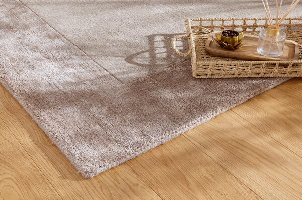 Makro Abra Moderní kusový koberec Aspen Taupe vlna viskóza béžový hnědý Rozměr: 80x150 cm