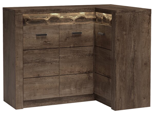 Obývací stěna INDIANAPOLIS t | sestava B | 207x227 cm + stolek 120x60 cm | jasan tmavý