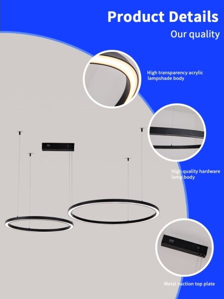 Immax NEO 07216L - LED Stmívatelný lustr FINO 93W/230V 60/80cm černá Tuya+DO
