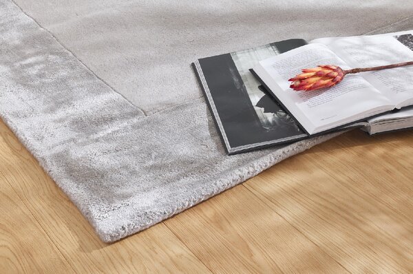 Makro Abra Moderní kusový koberec Aspen Silver vlna viskóza šedý stříbrný Rozměr: 80x150 cm