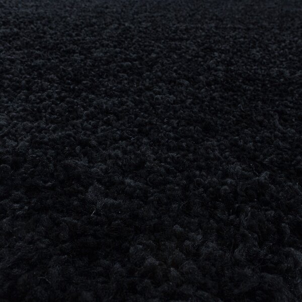Ayyildiz, Kusový koberec Sydney Shaggy 3000 black, 80x150, černá, ložnice