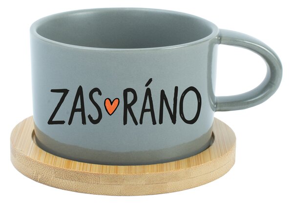 ZAS_RÁNO - šedý hrníček makronka 200 ml