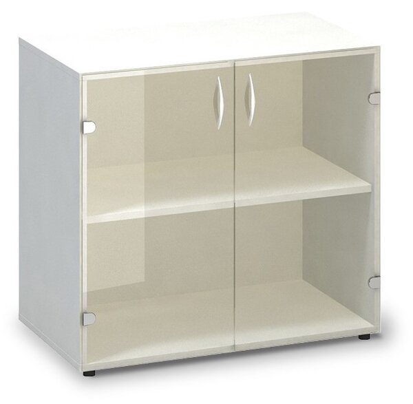 Skleněná skříň Pro Office 80x45,8x73,5 cm Barva: Bílá