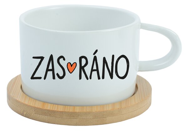 ZAS_RÁNO - bílý hrníček makronka 200 ml