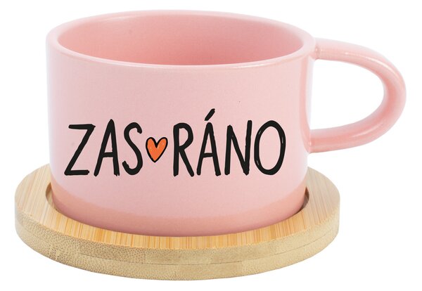 ZAS_RÁNO - růžový hrníček makronka 200 ml