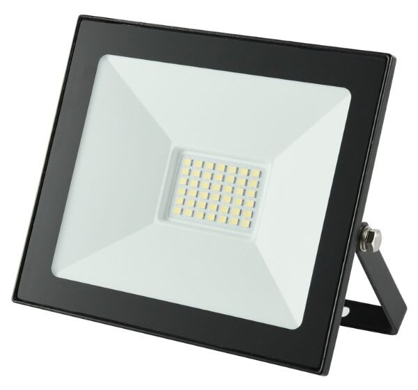 Ultratenký LED reflektor černý 30W 2400lm, studená barva světla
