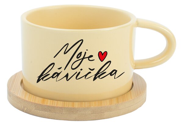 MOJE KÁVIČKA - žlutý hrníček makronka 200 ml